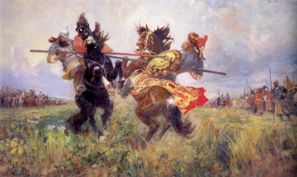 Peresvet’s fight with a shuttle (a fight on a kuliko field)